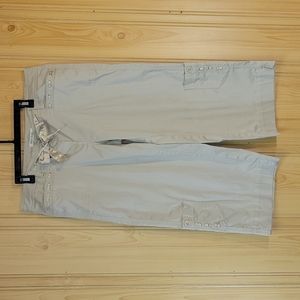 White House Black Market Dressy Khaki Capris Cropped Pants Size 10